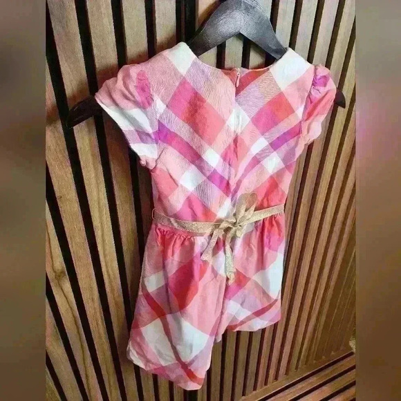 Gymboree Girls' Plaid Dress with Gold Belt- Size 7 - Picture 4 of 6